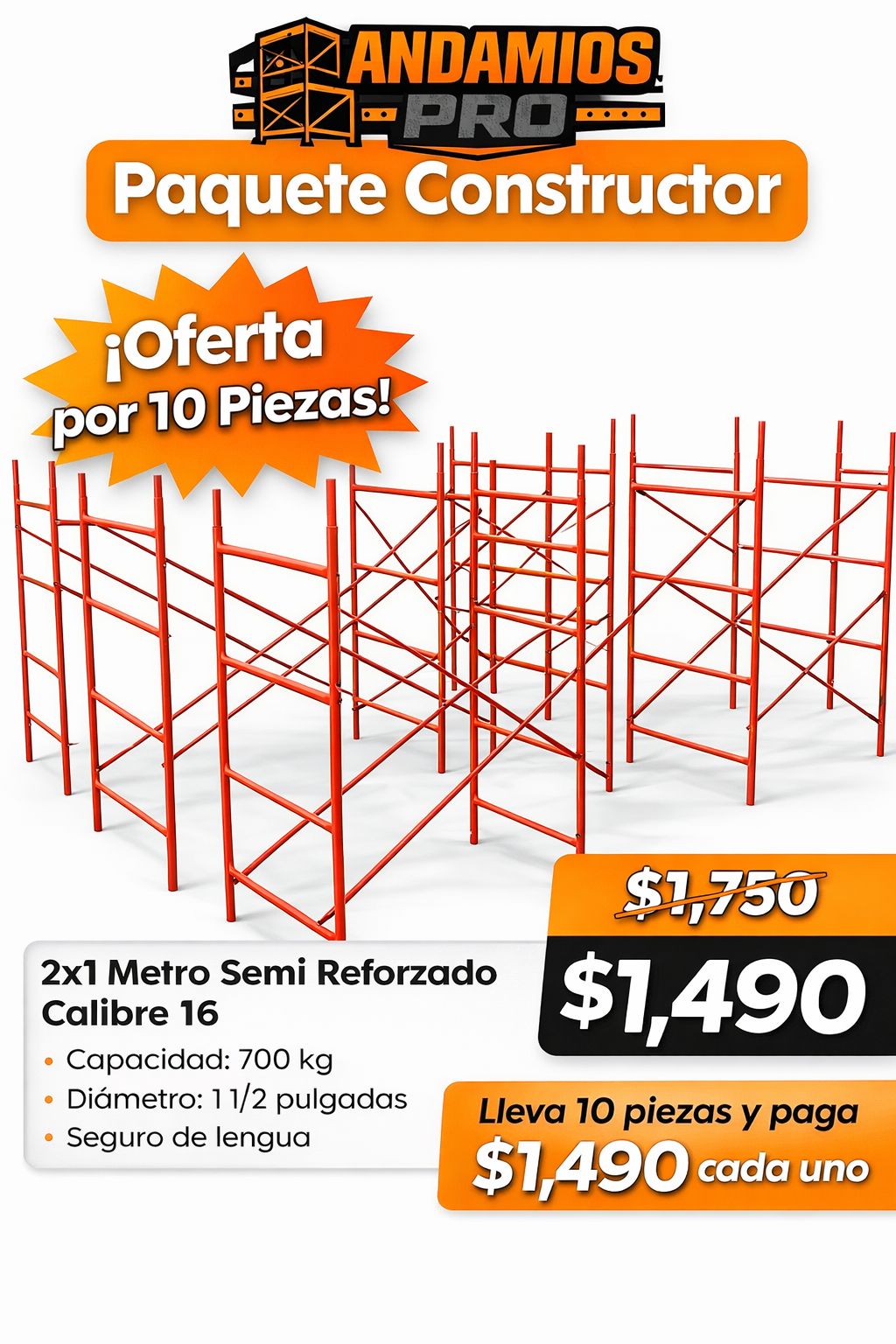 2x1 Metro Semi Reforzado Calibre 16